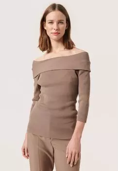 Джемпер INDIANNA OFFSHOULDER Soaked in Luxury, светло-коричневый