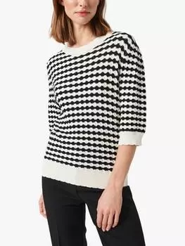 Джемпер indianna slim fit с рукавом 1/2 дюйма Soaked In Luxury, цвет Black And White Wave