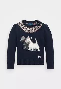 Джемпер INTARSIA-DOG FAIR ISLE SWEATER Polo Ralph Lauren, темно-синий