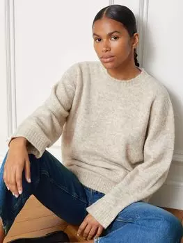 Джемпер из букле с круглым вырезом Albaray, кэмел