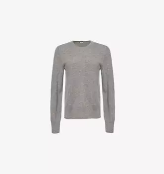 Джемпер из чесаного кашемира с круглым вырезом Toteme, серый