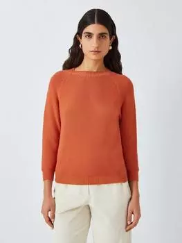 Джемпер из чистого хлопка в линце Weekend MaxMara, оранжевый