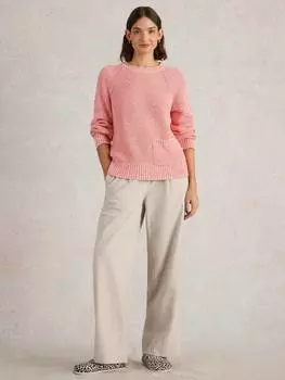 Джемпер из чистого органического хлопка с переплетенной пряжей bailey White Stuff, цвет Mid Coral