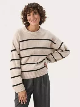 Джемпер из чистого органического хлопка в полоску mikola Part Two, цвет Dark Navy Texture St