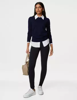 Джемпер из чистой мериносовой шерсти с круглым вырезом Marks & Spencer