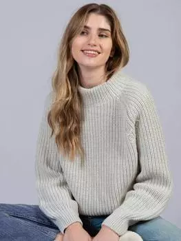 Джемпер из чистой шерсти мериноса с янтарной текстурой Cape Cove, серый