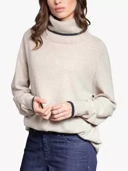 Джемпер из чистой шерсти с сутулым воротником-стойкой Celtic & Co., цвет Oatmeal/Slate