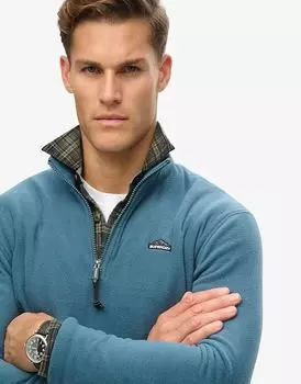 Джемпер из флиса Superdry Orion Blue с застежкой-молнией на половину длины