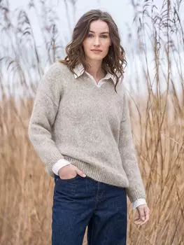 Джемпер из хлопка альпаки с V-образным вырезом Celtic & Co.