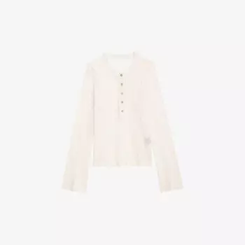 Джемпер из хлопка ажурной вязки Salmyr Zadig&Voltaire, экрю