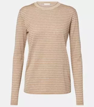 Джемпер из хлопка и кашемира в полоску Juhi The Row, Beige / Light Beige Stripe