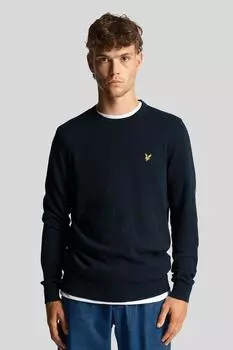 Джемпер из хлопка мериноса с круглым вырезом Темно-синий Debenhams, темно-синий