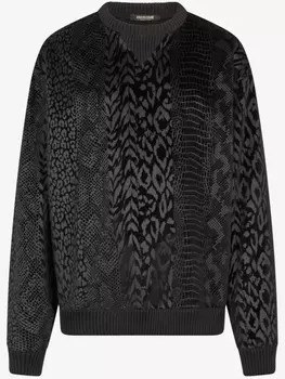 Джемпер из хлопка Roberto Cavalli, черный