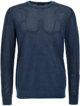 Джемпер из хлопка Roberto Collina, синий