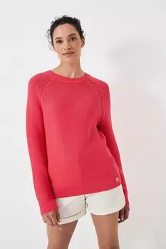 Джемпер из хлопка с фактурной строчкой Crew Clothing Crew Clothing Company, розовый