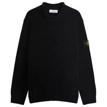 Джемпер из хлопковой шенилловой пряжи Stone Island, черный