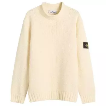 Джемпер из хлопковой шенилловой пряжи Stone Island, цвет ivory