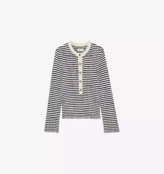 Джемпер из хлопковой смеси в полоску «Мандала» Zadig&Voltaire, цвет encre