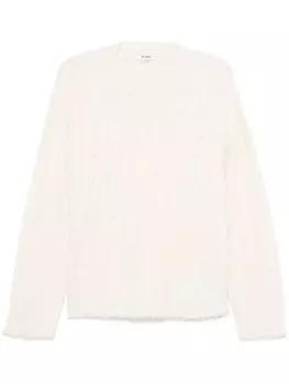 Джемпер из кашемира с косичной вязкой RE/DONE, белый