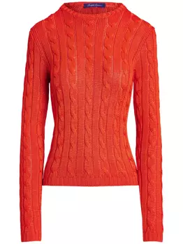 Джемпер из коллекции Ralph Lauren с арановой вязкой Ralph Lauren Collection, оранжевый