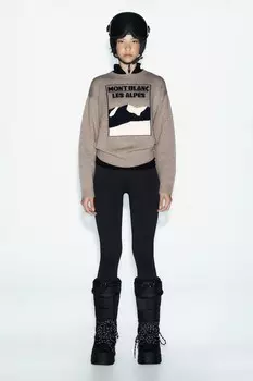 Джемпер из коллекции ski из шерсти и кашемира ZARA, коричневый/серо-коричневый