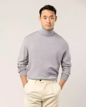 Джемпер из мериносовой шерсти для мужчин с отложным воротником Scotta 1985, светло-серый