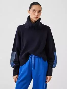 Джемпер из мериносовой шерсти livvy HUSH, темно-синий