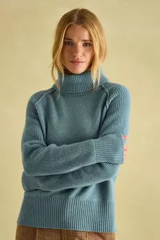 Джемпер из мериносовой шерсти с отстегивающимся воротником Joules, синий