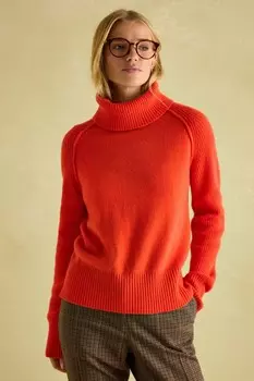Джемпер из мериносовой шерсти с отстегивающимся воротником Joules, оранжевый