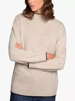 Джемпер из мериносовой шерсти с воротником-воронкой из войлока Celtic & Co., цвет Oatmeal/Charcoal