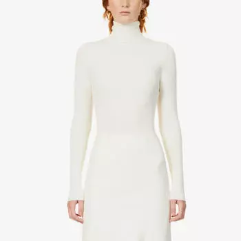 Джемпер из мериносовой шерсти с высоким воротником Wolford, экрю