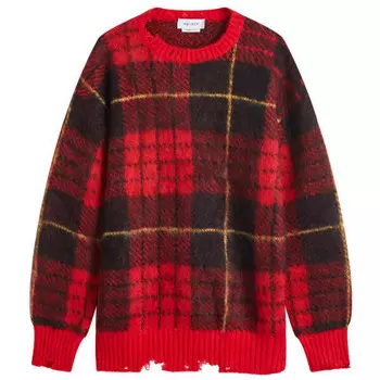 Джемпер из мохера с узором «тартан» Alexander Mcqueen, красный/черный