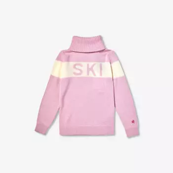 Джемпер из натуральной шерсти с воротником "ски-интарсия" 2-16 лет Perfect Moment, розовый