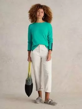 Джемпер из оливковой смеси органического хлопка White Stuff, зеленый