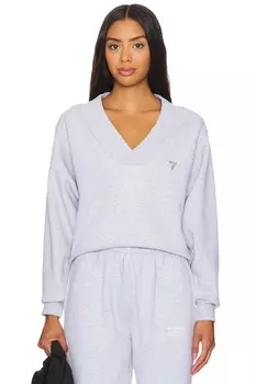 Джемпер из органического материала с v-образным вырезом 7 Days Active, серый