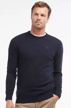 Джемпер из овечьей шерсти с круглым вырезом Barbour, синий