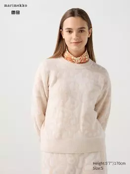 Джемпер из овечьей шерсти с круглым вырезом Uniqlo, цвет 01 белый