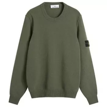 Джемпер из овечьей шерсти с круглым вырезом Stone Island, цвет military green
