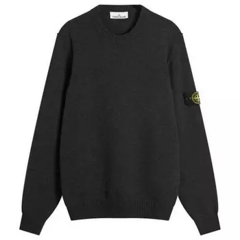 Джемпер из овечьей шерсти с круглым вырезом Stone Island, цвет charcoal melange