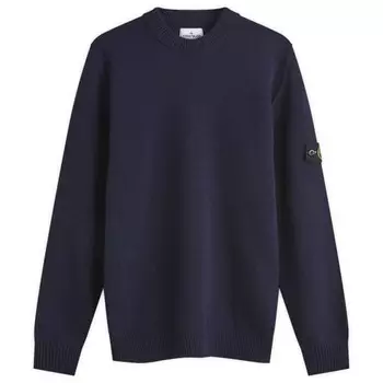 Джемпер из овечьей шерсти с обратным швом Stone Island, синий