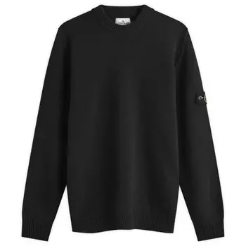 Джемпер из овечьей шерсти с обратным швом Stone Island, черный