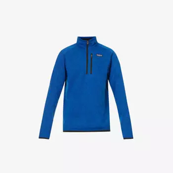 Джемпер из переработанного полиэстера с воротником-стойкой и фирменной нашивкой Better Sweater Patagonia, синий
