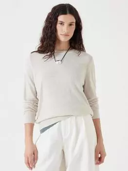 Джемпер из полушерстяной смеси тонкой вязки HUSH, цвет Oatmeal Marl