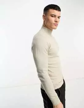 Джемпер из потертого хлопка цвета овсяного молока