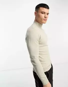 Джемпер из потертого хлопка цвета овсяного молока Threadbare