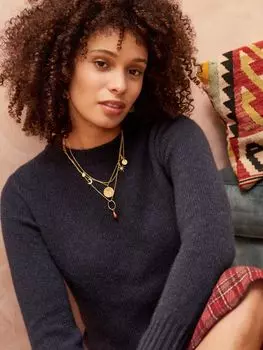 Джемпер из прозрачного кашемира Brora, полночь