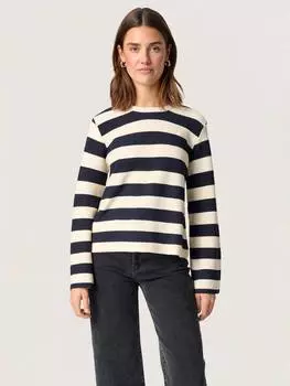 Джемпер из ребристой ткани в полоску от лидии Soaked In Luxury, темно-синий/белый