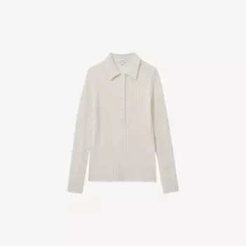 Джемпер из шерсти Jade, облегающий, с косичной вязкой Reiss, бежевый