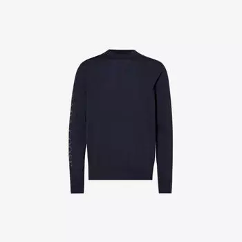 Джемпер из шерсти марки Welland с интарсией Canada Goose, темно-синий