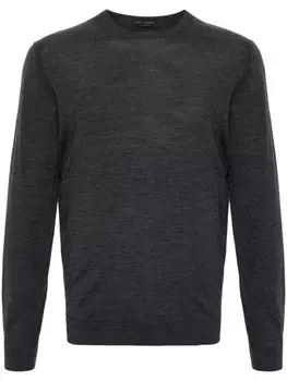 Джемпер из шерсти мериноса с круглым вырезом Dell'oglio, серый